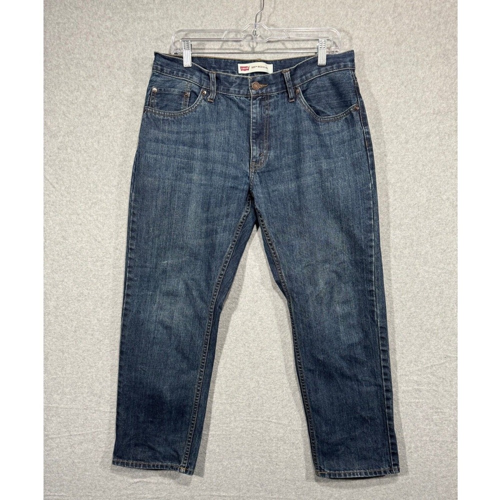 Levi's 505 Regular Fit Jeans Dark Wash‎ Denim Pants Classic Style Size 14 Husky